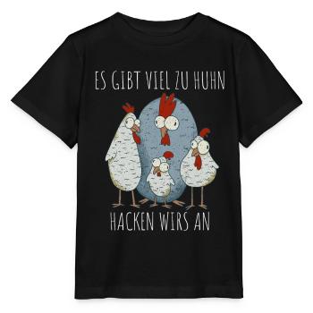 Hühnerzüchter und Hühnerbesitzer mit Hühnerstall - Stanley/Stella Kinder T-Shirt MINI CREATOR  - Schwarz - Vorne - Mikhail (115cm)