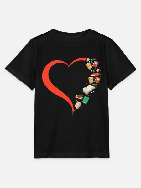 Buch Lesen Literatur Books Heart - T-shirt MINI CREATOR barn från Stanley/Stella - svart