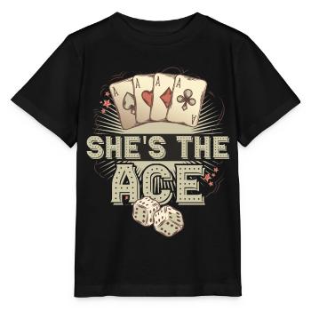 Poker Ass Poker Cards Poker Casino - Stanley/Stella MINI CREATOR Kids’ T-Shirt - black - Front - Mikhail (115cm)