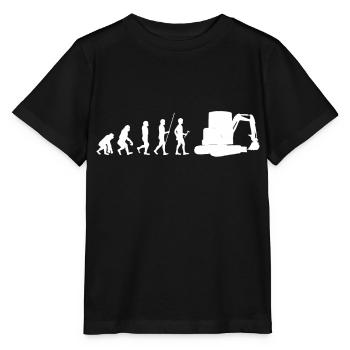 Excavator construction work Road construction dredging work - Stanley/Stella MINI CREATOR Kids’ T-Shirt - black - Front - Mikhail (115cm)