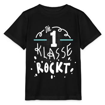 Einschulung Erste Klasse 2022 - Stanley/Stella Kinder T-Shirt MINI CREATOR  - Schwarz - Vorne - Mikhail (115cm)