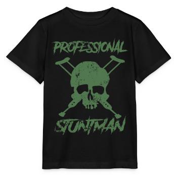 Professional Stuntman Skull with Crutches - Stanley/Stella MINI CREATOR Kids’ T-Shirt - black - Front - Mikhail (115cm)