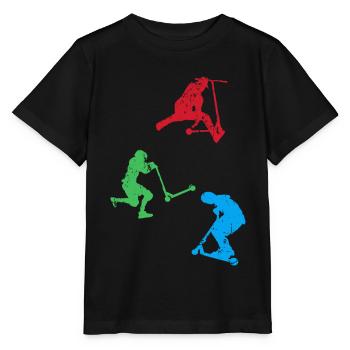 Scooter Fahrer Freestyle Scooter Stuntscooter - Stanley/Stella Kinder T-Shirt MINI CREATOR  - Schwarz - Vorne - Mikhail (115cm)