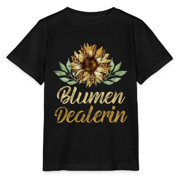 Blumen Dealerin - Kleingarten Gärtnerin Spruch - Stanley/Stella Kinder T-Shirt MINI CREATOR  - Schwarz - Vorne - Mikhail (115cm)