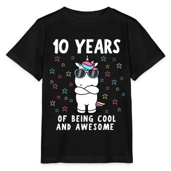 10e anniversaire 10 ans de licorne cool - T-shirt bio MINI CREATOR Stanley/Stella Enfant - noir - Devant - Mikhail (115cm)