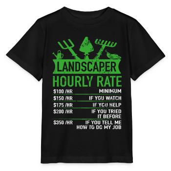 Paysagiste - Jardinier Salaire horaire Drôle - T-shirt bio MINI CREATOR Stanley/Stella Enfant - noir - Devant - Mikhail (115cm)