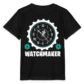 Horlogerie horloger maître cadeau - T-shirt bio MINI CREATOR Stanley/Stella Enfant - noir - Devant - Mikhail (115cm)