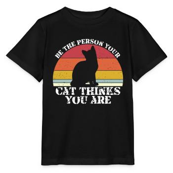 Chat Chats Sunset Amis chats - T-shirt bio MINI CREATOR Stanley/Stella Enfant - noir - Devant - Mikhail (115cm)