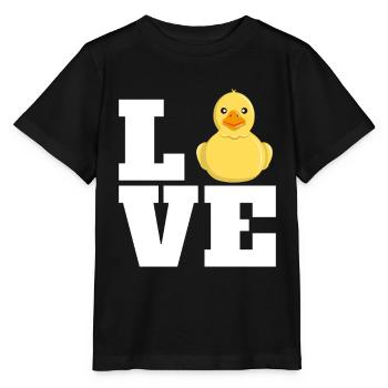 Amour canard de bain Amoureux de canards - T-shirt bio MINI CREATOR Stanley/Stella Enfant - noir - Devant - Mikhail (115cm)