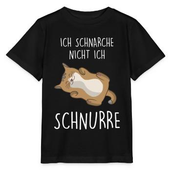 Ich Schnarche Nicht Ich Schnurre Katzenbesitzer - Stanley/Stella Kinder T-Shirt MINI CREATOR  - Schwarz - Vorne - Mikhail (115cm)