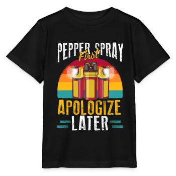 Pepper spray first, apologize later. Antisozial - Stanley/Stella Kinder T-Shirt MINI CREATOR  - Schwarz - Vorne - Mikhail (115cm)