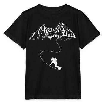 Mountain Snowboard driving Snow Slope - Stanley/Stella MINI CREATOR Kids’ T-Shirt - black - Front - Mikhail (115cm)