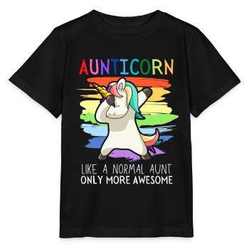 Dabbendes Unicorn Aunticorn Dabbing Unicorn Aunt - Stanley/Stella MINI CREATOR Kids’ T-Shirt - black - Front - Mikhail (115cm)