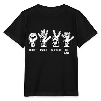 Pierre papier ciseaux Scie - T-shirt bio MINI CREATOR Stanley/Stella Enfant - noir - Devant - Mikhail (115cm)