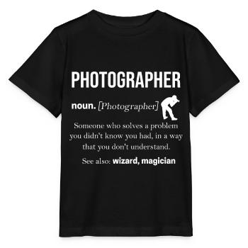 Fotograf - Stanley/Stella Kinder T-Shirt MINI CREATOR  - Schwarz - Vorne - Mikhail (115cm)