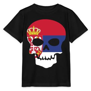 Serbia Skull - Serbia - Stanley/Stella MINI CREATOR Kids’ T-Shirt - black - Front - Mikhail (115cm)