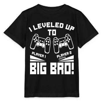 Video Gamer Gaming - I Leveled up to Big Bro - Stanley/Stella Kinder T-Shirt MINI CREATOR  - Schwarz - Vorne - Mikhail (115cm)