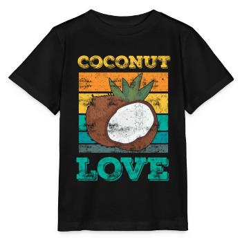 Coconut lover fruit coconut - Stanley/Stella MINI CREATOR Kids’ T-Shirt - black - Front - Mikhail (115cm)