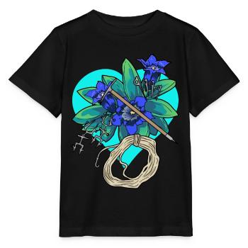 Coeur Gentiane Outdoor Alpinisme Montagnes Escalade - T-shirt bio MINI CREATOR Stanley/Stella Enfant - noir - Devant - Mikhail (115cm)