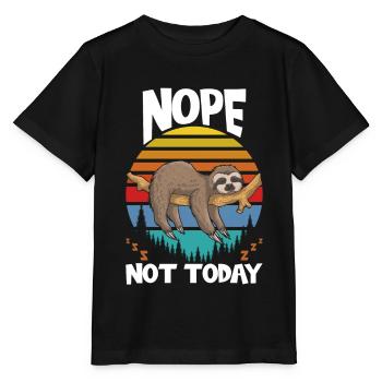 Paresseux Nope Not Today - T-shirt bio MINI CREATOR Stanley/Stella Enfant - noir - Devant - Mikhail (115cm)