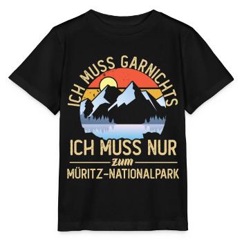 Ich muss nur zum Müritz Nationalpark - Stanley/Stella Kinder T-Shirt MINI CREATOR  - Schwarz - Vorne - Mikhail (115cm)