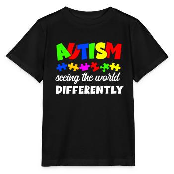 Autismus Bewusstsein - Stanley/Stella Kinder T-Shirt MINI CREATOR  - Schwarz - Vorne - Mikhail (115cm)