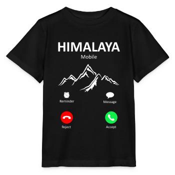 Himalayas Calls Mountains Asia Tibet Mountains - Stanley/Stella MINI CREATOR Kids’ T-Shirt - black - Front - Mikhail (115cm)