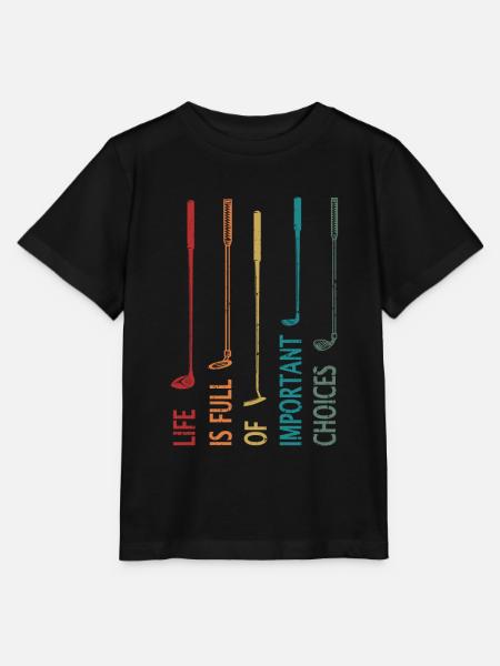 Retro Golf Spruch Golfer Geschenk Life is full... - Stanley/Stella T-shirt MINI CREATOR til børn - sort