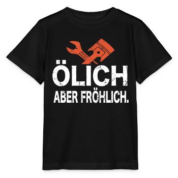 Ölich Aber Fröhlich - Zweirad Mechaniker Motorrad - Stanley/Stella Kinder T-Shirt MINI CREATOR  - Schwarz - Vorne - Mikhail (115cm)