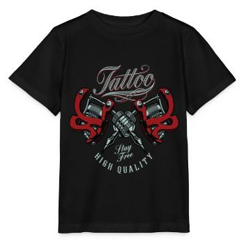Tattoo Tattoo Maschine Tattoofarbe Tattoo Motiv - Stanley/Stella Kinder T-Shirt MINI CREATOR  - Schwarz - Vorne - Mikhail (115cm)