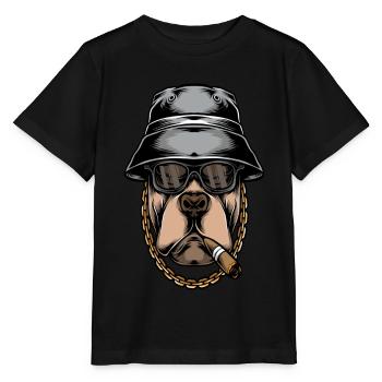 Bulldogge Bulldoggen Shirt Englische Bulldogge - Stanley/Stella Kinder T-Shirt MINI CREATOR  - Schwarz - Vorne - Mikhail (115cm)