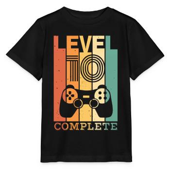 Enfants Niveau 10 ans t-shirt d’anniversaire Gamer - T-shirt bio MINI CREATOR Stanley/Stella Enfant - noir - Devant - Mikhail (115cm)