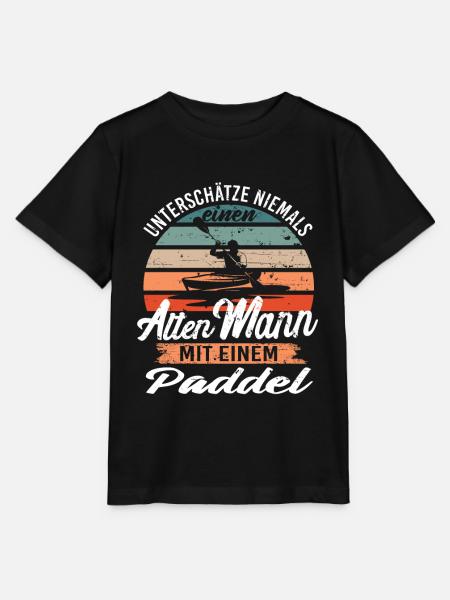 alten mann mit einem Paddel - Stanley/Stella Kinder T-Shirt MINI CREATOR  - Schwarz
