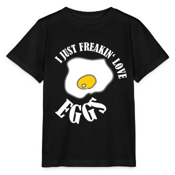 Oeuf jaune drôle cadeau jaune d'oeuf oeufs au plat - T-shirt bio MINI CREATOR Stanley/Stella Enfant - noir - Devant - Mikhail (115cm)