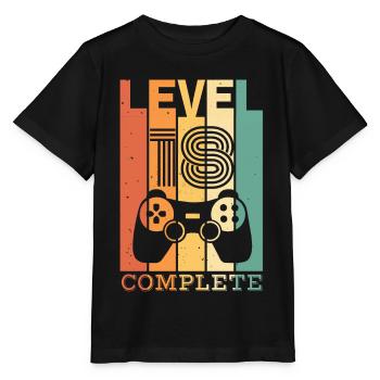Enfants Niveau 18 ans t-shirt d’anniversaire Gamer - T-shirt bio MINI CREATOR Stanley/Stella Enfant - noir - Devant - Mikhail (115cm)