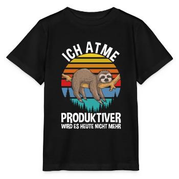 Ich Atme Faultier - Stanley/Stella Kinder T-Shirt MINI CREATOR  - Schwarz - Vorne - Mikhail (115cm)