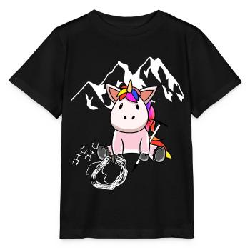 Licorne Montagne Sports Escalade Sommets Montagnes en plein air - T-shirt bio MINI CREATOR Stanley/Stella Enfant - noir - Devant - Mikhail (115cm)