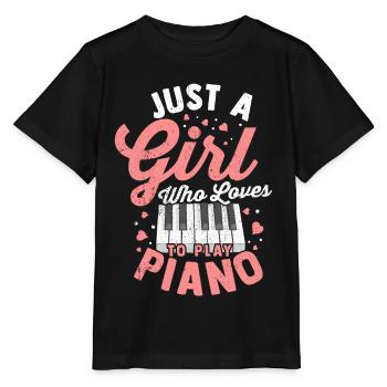 Piano Piano Piano Piano Digital Piano Music Girl - Stanley/Stella MINI CREATOR Kids’ T-Shirt - black - Front - Mikhail (115cm)