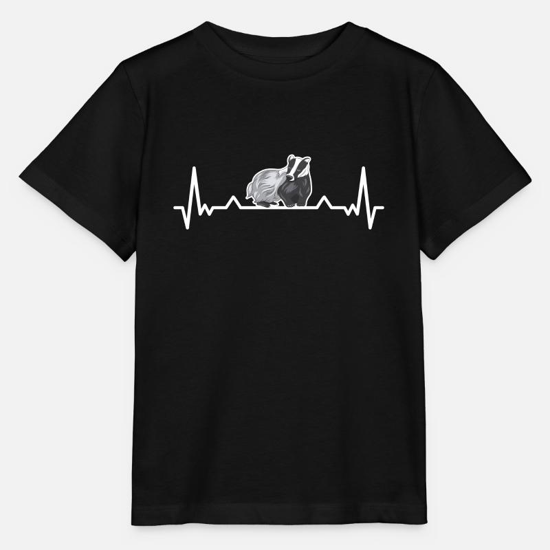 Honigdachs Herzschlag Dachs Geschenk - Stanley/Stella Kinder T-Shirt MINI CREATOR  - Schwarz