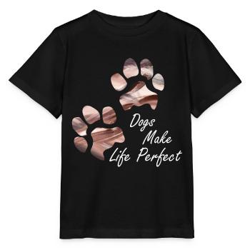 Empreintes de pattes pattes pattes chien chien - T-shirt bio MINI CREATOR Stanley/Stella Enfant - noir - Devant - Mikhail (115cm)