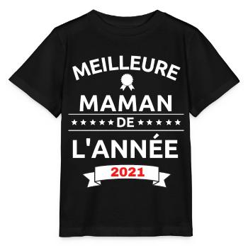 Meilleure maman de l'année 2021 - T-shirt bio MINI CREATOR Stanley/Stella Enfant - noir - Devant - Mikhail (115cm)