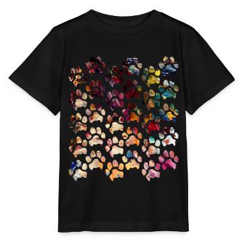 Empreintes de pattes pattes pattes chien chien - T-shirt bio MINI CREATOR Stanley/Stella Enfant - noir - Devant - Mikhail (115cm)