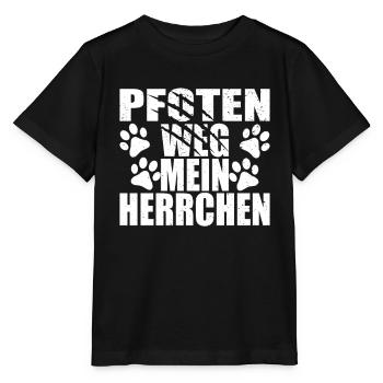 Pfoten weg mein Herrchen Hunderasse Hundebesitzer - Stanley/Stella Kinder T-Shirt MINI CREATOR  - Schwarz - Vorne - Mikhail (115cm)