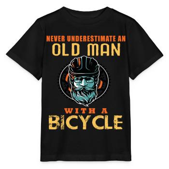 Bicycle Bicycles Biker Bicycle Old Man Bicycle - Stanley/Stella MINI CREATOR Kids’ T-Shirt - black - Front - Mikhail (115cm)