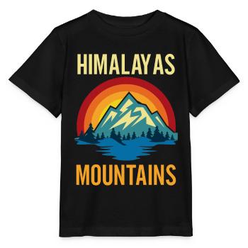 Himalayas Mountains Sunset - Stanley/Stella MINI CREATOR Kids’ T-Shirt - black - Front - Mikhail (115cm)