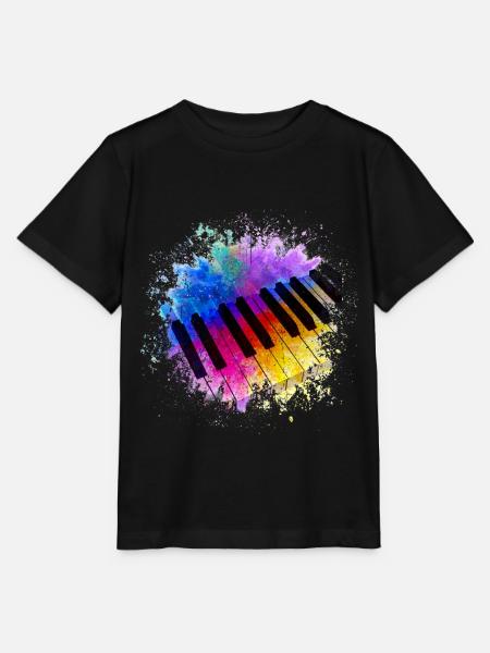 Klavier Piano Musik Geschenk Flügel Digitalpiano - Stanley/Stella Kinder T-Shirt MINI CREATOR - Schwarz