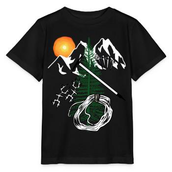 Bergsteiger Karabiner Sackleine Abseilen Gipfel - Stanley/Stella Kinder T-Shirt MINI CREATOR  - Schwarz - Vorne - Mikhail (115cm)