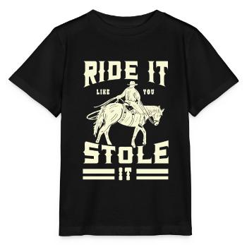 Horses Horseman Horse Gift - Stanley/Stella MINI CREATOR Kids’ T-Shirt - black - Front - Mikhail (115cm)