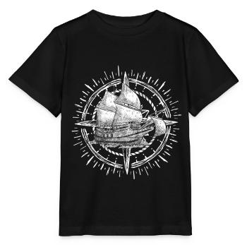 Sailing Tshirt Sailing Catamaran Boat for Regatta - Stanley/Stella MINI CREATOR Kids’ T-Shirt - black - Front - Mikhail (115cm)