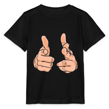 Hands Pointing fingers at you Finger pointing - Stanley/Stella MINI CREATOR Kids’ T-Shirt - black - Front - Mikhail (115cm)